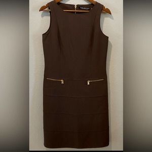 Sophisticated Andrew Marc of New York Chocolate Brown Office Dress Womens Size 8
